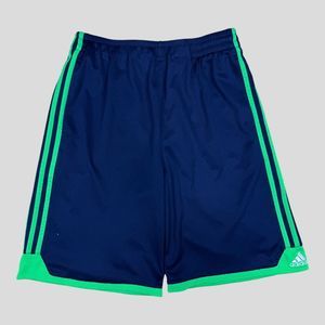 Boy's Navy Blue/Green Striped Adidas Athletic Shorts Size XL